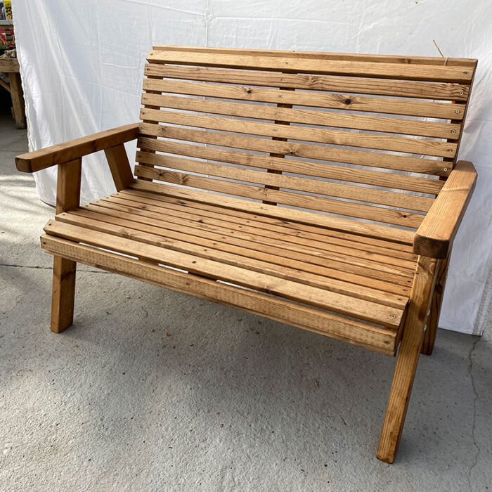2 seater wooden bench